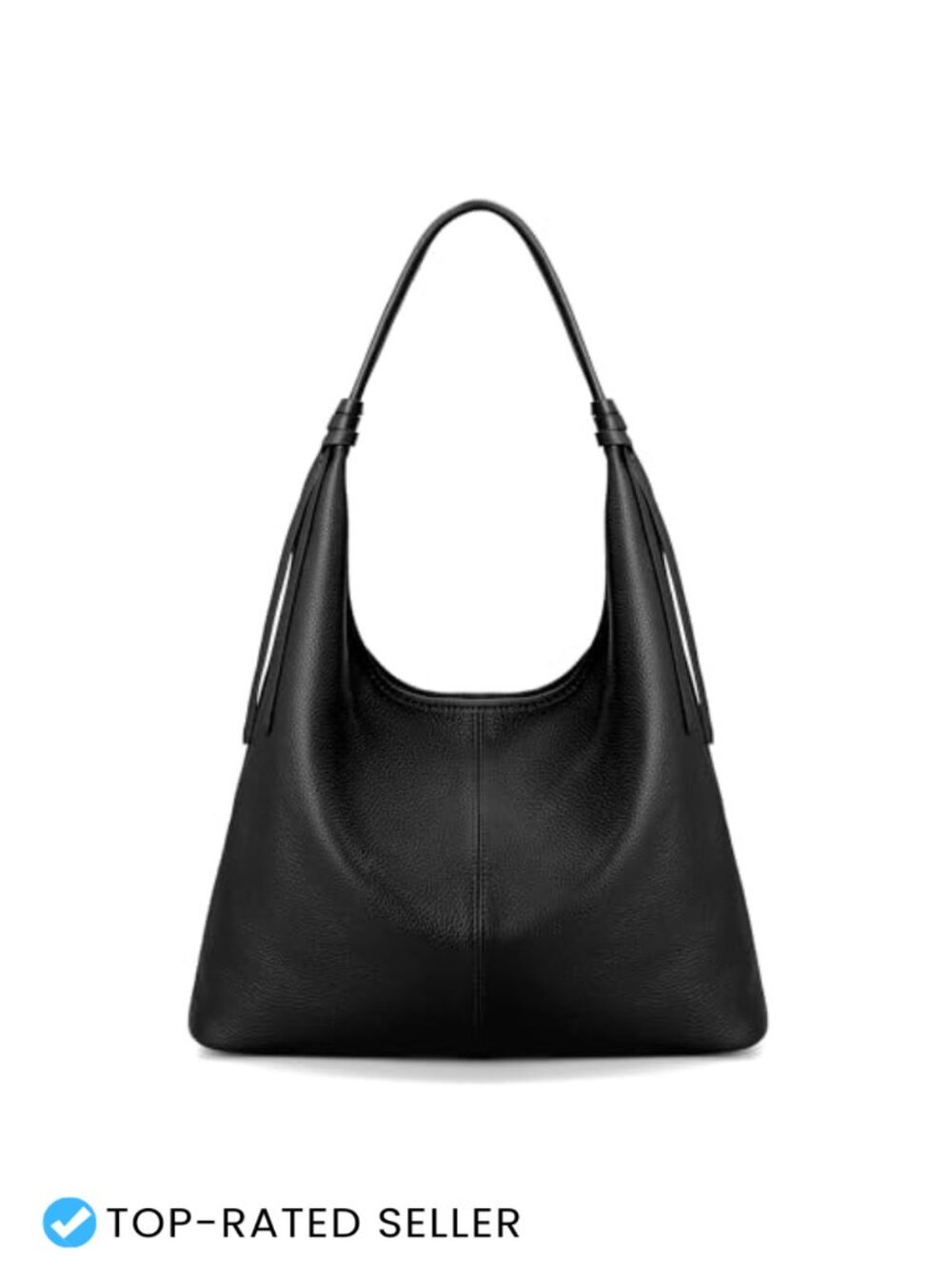 Genuine Leather Slouchy Hobo Bag for Women with Tassel Magnetic Closure,